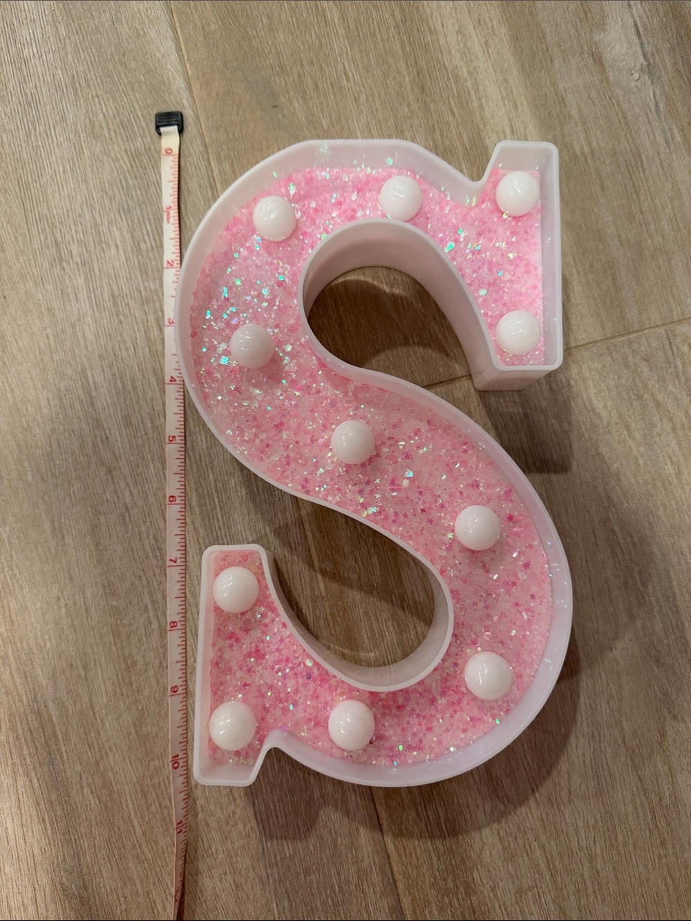 Pink Glitter Letter S Party Light - Home Party Supplies - Picture 2 of 4